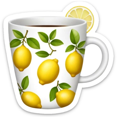 Cup with a small lemon pattern  sticker