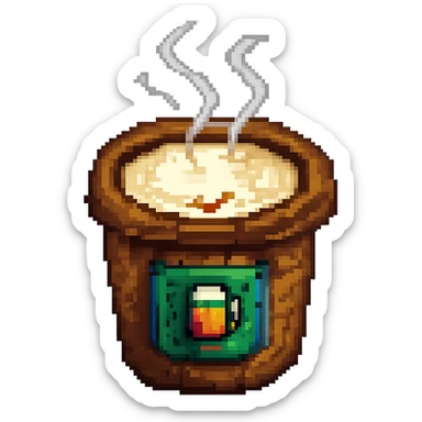 Add visible coffee steam rising from the cappuccino cup. Keep the style consistent with the original and maintain a transparent background. sticker