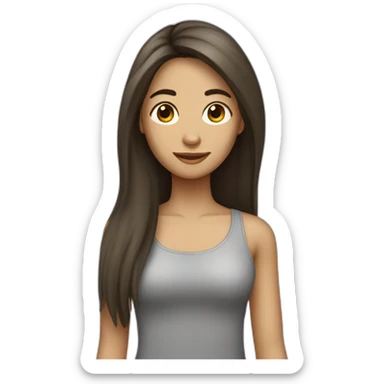 Chilean skinny woman with long hair sticker