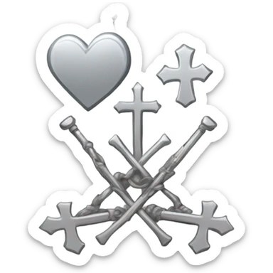 a black tombstone with the inscriptions in silver RIP and a silver heart in the center sticker