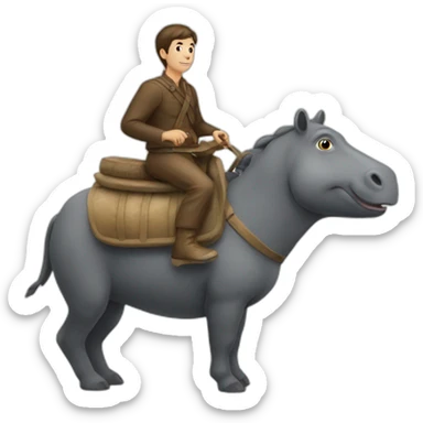 Goris sur un hippopotame sticker