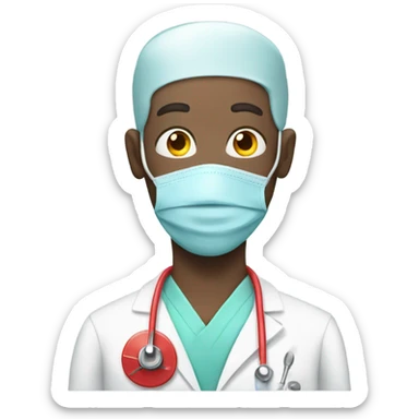 Bald surgeon playing operation board game sticker