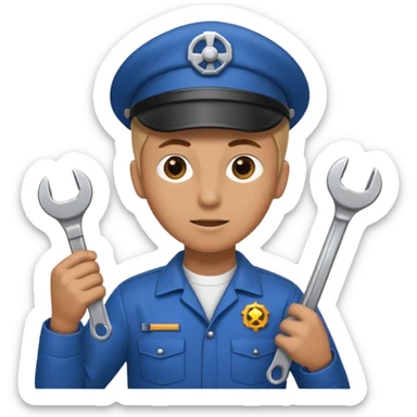 create a person emoji of Barcengine is the superpower name The engine that keeps everything moving sticker