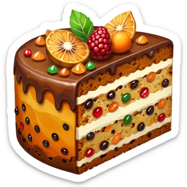 a slice of fruit cake, simple, clear sticker