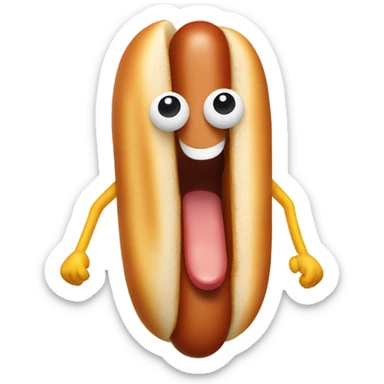 hot dog with legs and arms sticker