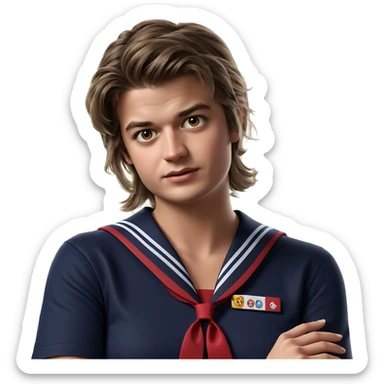 school uniform girl portrait sticker