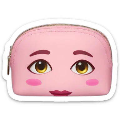 makeup bag without face gently pink colour sticker