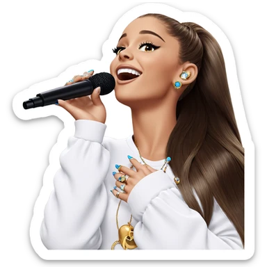 singing girl with jewelry sticker