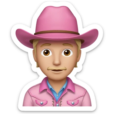 Cowboy wearing a pink cowboy hat  sticker