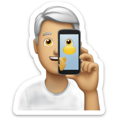person watching phone happy  sticker