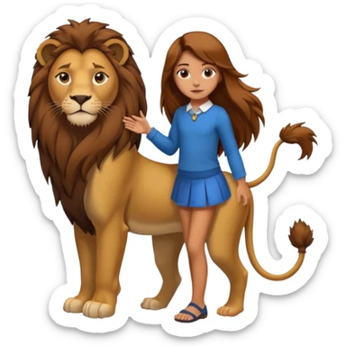 in lion family, only Kid Girl., full body, single tail sticker