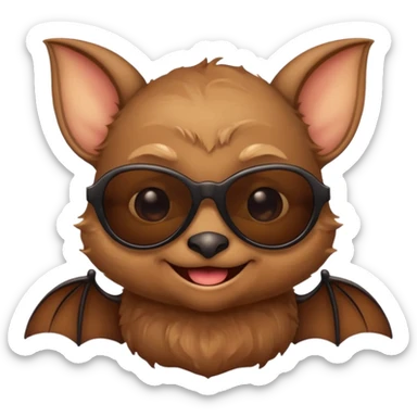 cute bat with sunglasses sticker
