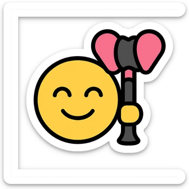 BLACKPINK-inspired emoji with black and pink lightstick, iconic and fun style sticker