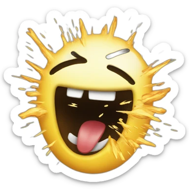 Exploding smiley face sticker