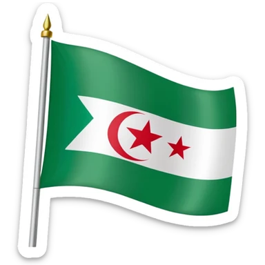 Somaliland flag, green strip at the top with the shahada in Arabic, white strip in the middle with a black star and red strip at the bottom sticker