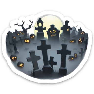 scary graveyard sticker