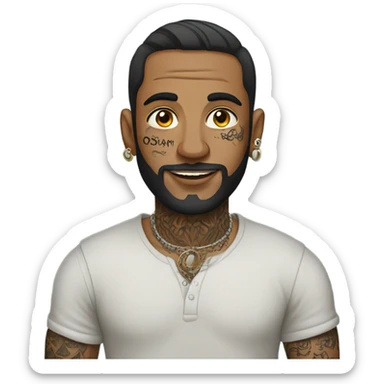 A Pakistani man with piercings and tattoos sticker