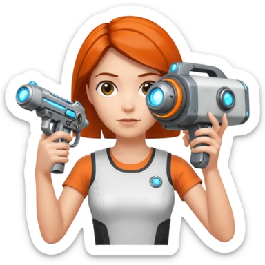 Chell portal gun wheatley sticker