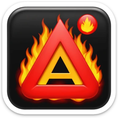 Punto negro adentro un símbolo de encendió en  Blanco y alado una letra N en rojo sticker