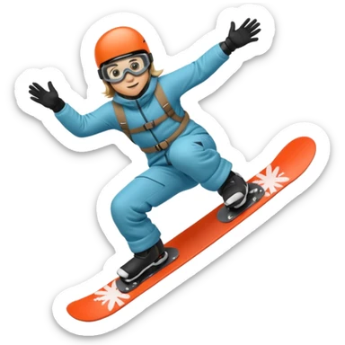Snowboarder mid-air sticker