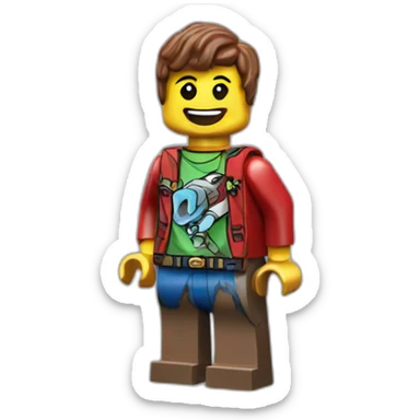 lego character with mrBeast logo on shirt sticker
