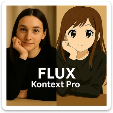 same similar image but chnage the text to "Flux Kontext Max" sticker