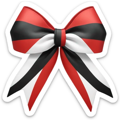 Red black and white cheer bow sticker