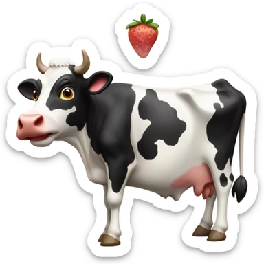 strawberry cow sticker