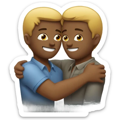 Two men tenderly embracing sticker