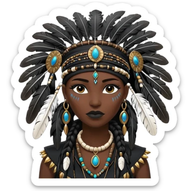 shaman woman black clothes black accesories  sticker