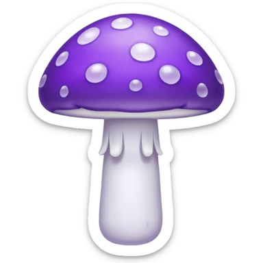 cogumelo fantasma fantasma roxo e branco sticker