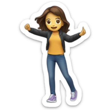 une fille brune qui fais un dab sticker