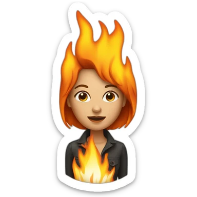 Marketing girl on fire sticker