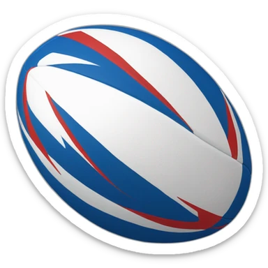Rugby ball blue white red sticker