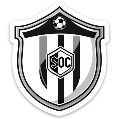 Football club SCO Angers logo, black and white striped shield, soccer emblem from France sticker