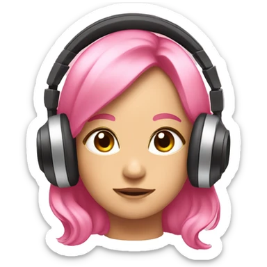 pink bows on headphones  sticker