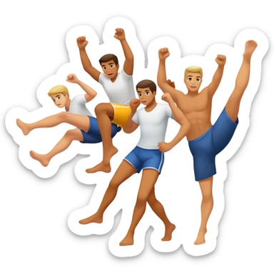 people laying and kicking their feet  sticker