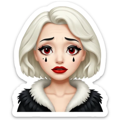 Cruella de vi crying sticker