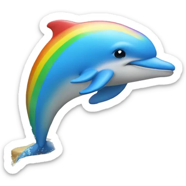rainbow dolphin pool sticker