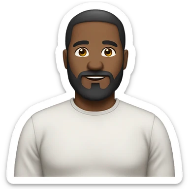 fifty year old black male with black beard and black hair crop top sticker