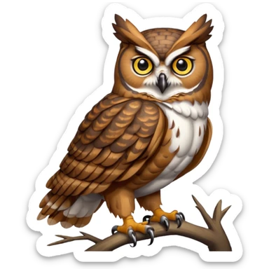 great horned owl full body sticker