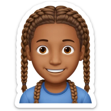 Un chico moreno con trenzas sticker