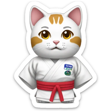 Cat with judo kimono  sticker