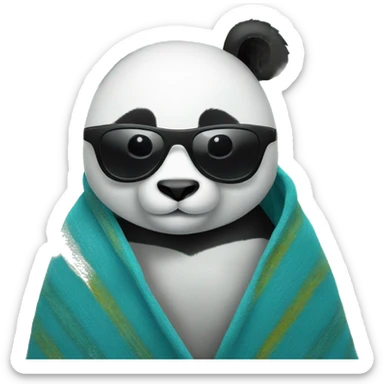 Panda with sunglasses and af blanket around  sticker