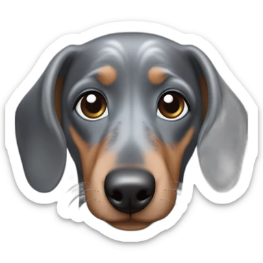 dapple grey dachshund with blue eyes with ears sticker