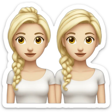 female white skin 28 year old with blonde black hair that is long sticker