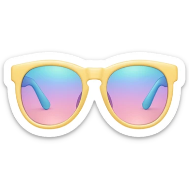 A colorful pair of Pastel sunglasses (aesthetic, loose object, apparel), 3/4 angle sticker