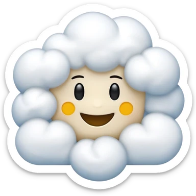 A electric cloud with a roblox face inside sticker
