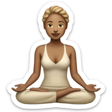 Woman in Lotus Position Light Skin Br sticker