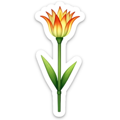 single Torch Lily, straight stem sticker